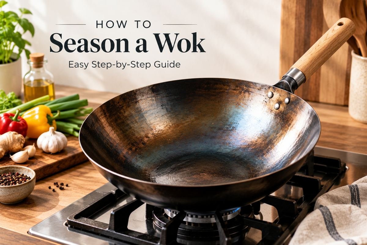 How to season a wok step-by-step guide with fresh vegetables