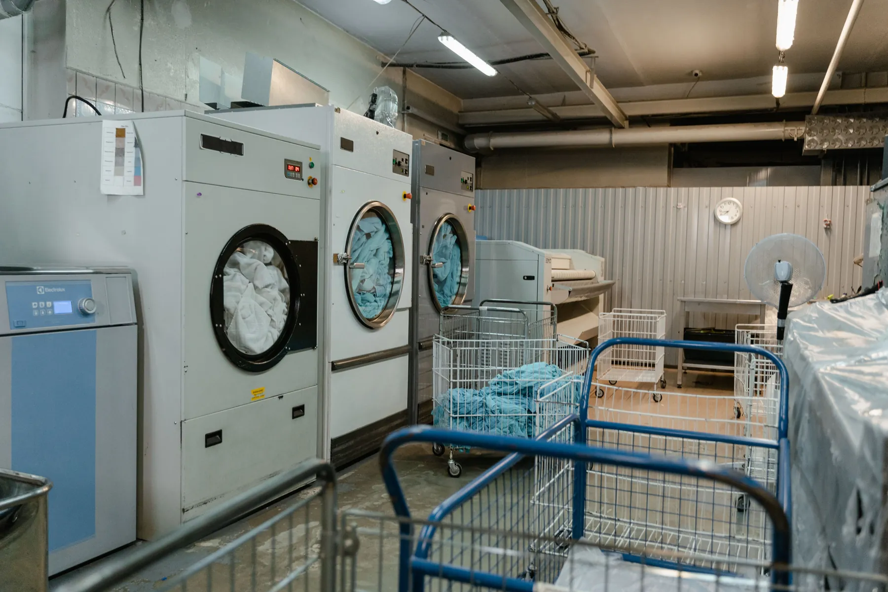 Rolling cart used for laundry room storage